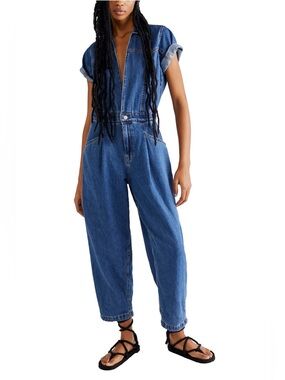 Free People We the Free Marla Denim Utility Jumpsuit